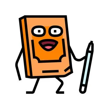 Study book character color icon vector illustration Stock Illustration