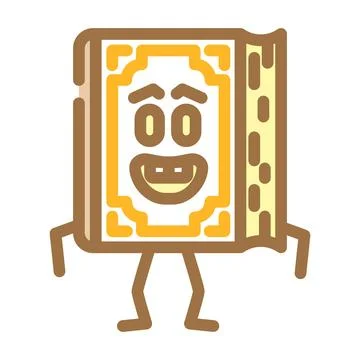 Study book character color icon vector illustration Stock Illustration
