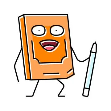 Study book character color icon vector illustration Stock Illustration