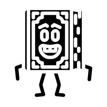 Study book character glyph icon vector illustration Stock Illustration