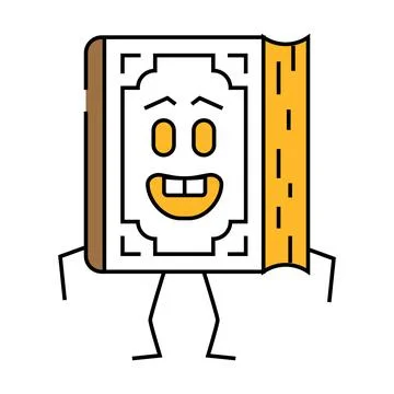 Study book character icon color illustration Stock Illustration