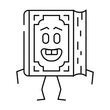 Study book character line icon vector illustration Stock Illustration