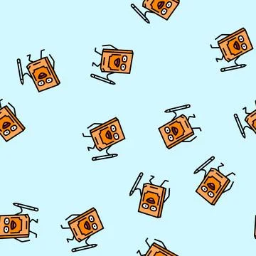 Study book character vector seamless pattern Illustrazione stock