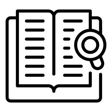 Study book icon outline vector. Case research Stockillustratie