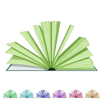 Study book open cartoon vector graphic Stock Illustration