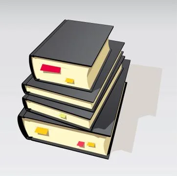 Study books with bookmarks Illustrazione stock