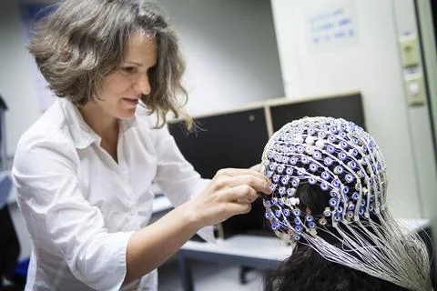  STUDY OF BRAIN Reportage on a research team who are studying conscious th... Stock Photos