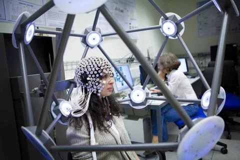  STUDY OF BRAIN Reportage on a research team who are studying conscious th... Stock Photos