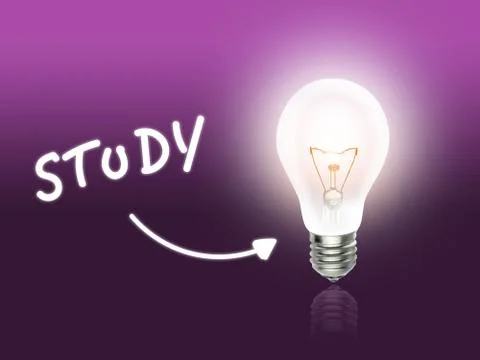 Study bulb lamp energy light pink Иллюстрация
