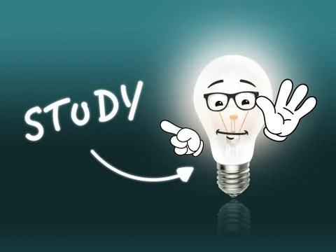 Study bulb lamp energy light turquoise Stock Illustration