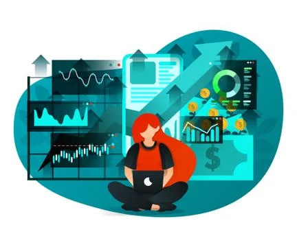 Study business with internet. Vector flat illustration of concepts 스톡 일러스트