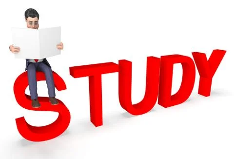 Study Businessman Represents Character Educated And Studied 3d Rendering 스톡 일러스트