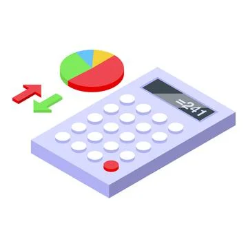 Study calculator icon isometric vector. Case research Stockillustratie