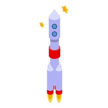 Study case rocket icon isometric vector. Success data Stockillustratie