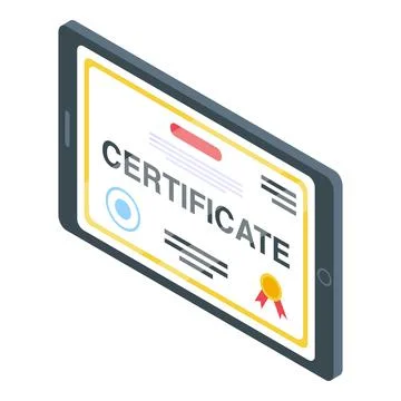 Study certificate icon, isometric style Stockillustratie