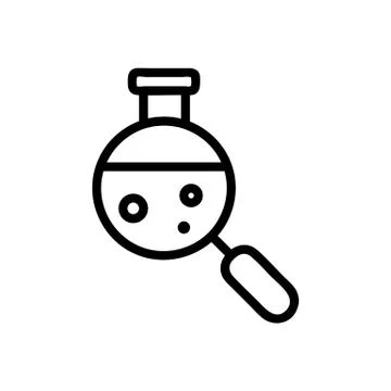 Study of chemical analysis icon vector. Isolated contour symbol illustration Stock Illustration