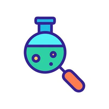 Study of chemical analysis icon vector. Isolated contour symbol illustration 스톡 일러스트