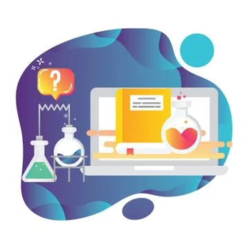 Study chemistry and science vector concept for computer and mobile phone apps Stock Illustration