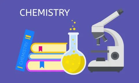 Study chemistry concept background, flat style 스톡 일러스트