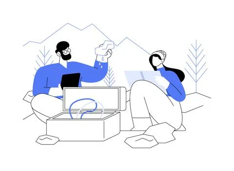 Study climate change abstract concept vector illustration. Stock Illustration