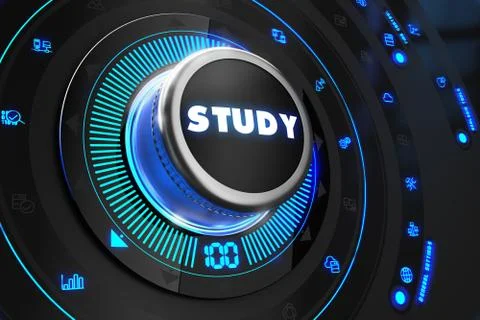 Study Controller on Black Control Console Illustrazione stock