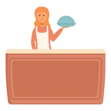 Study cook icon cartoon vector. Online food Stock Illustration