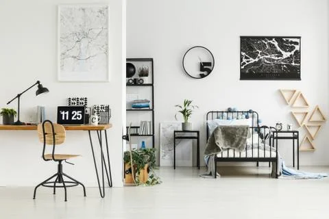 Study corner in bedroom Stock-Fotos