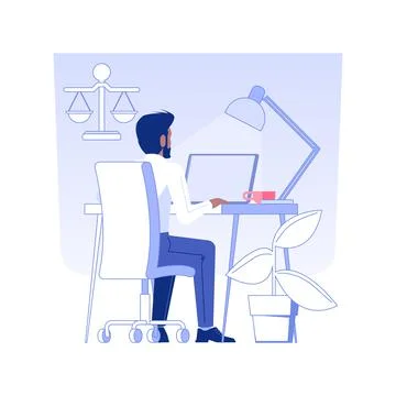 Study criminal case isolated concept vector illustration. Ilustración de archivo