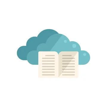 Study data cloud icon flat vector. Distance training 스톡 일러스트