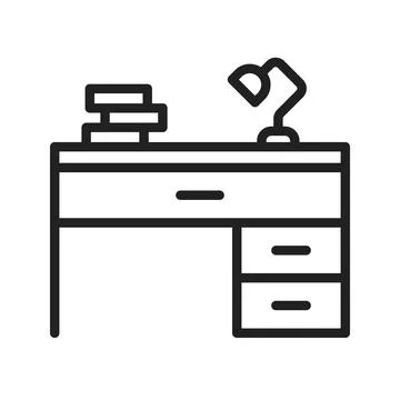 Study Desk icon vector image. Suitable for mobile apps, web apps and print media Stock Illustration
