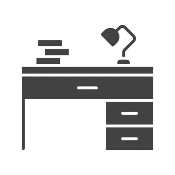 Study Desk icon vector image. イラスト素材