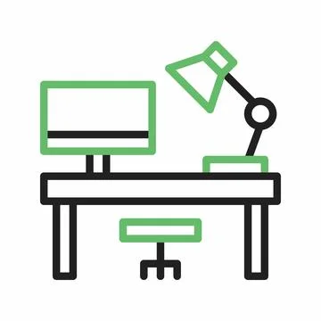 Study Desk icon vector image. イラスト素材