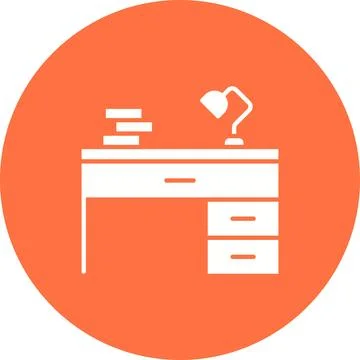 Study Desk icon vector image. Illustrazione stock