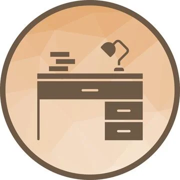 Study Desk icon vector image. Stock Illustration