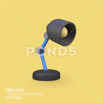 Study desk lamp isolated 3d render icon illustration PSD Template