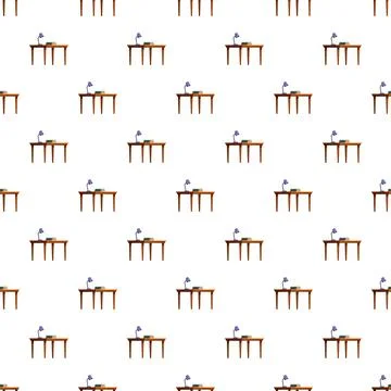 Study desks with lamps seamless pattern design 스톡 일러스트