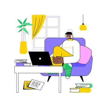 Study in the dormitory isolated cartoon vector illustrations. Stock Illustration