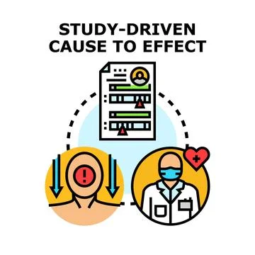 Study driven cause and effect medical research イラスト素材
