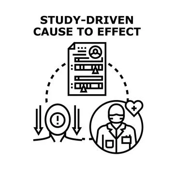 Study driven cause and effect medical research Stock Illustration