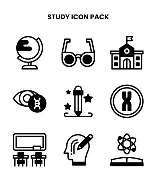Study DuoTone Design Icons Pack Ilustração Stock