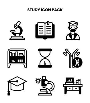 Study DuoTone Graphics Icons Pack Ilustração Stock