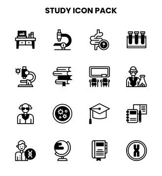 Study DuoTone Icons Pack Stock-Illustration
