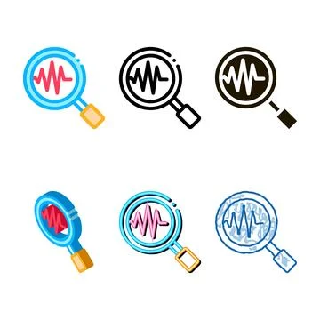 Study earthquake icon multipack vector outline Stock Illustration