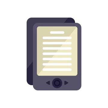 Study ebook icon flat vector. Digital education Stockillustratie