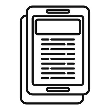 Study ebook icon outline vector. Digital education Stock Illustration