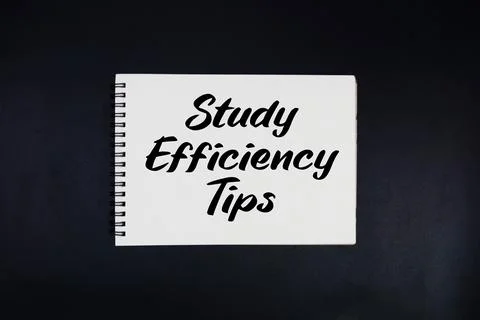 Study Efficiency Tips text written on notepad Stock Photos