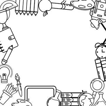Study element cartoon Stock Illustration