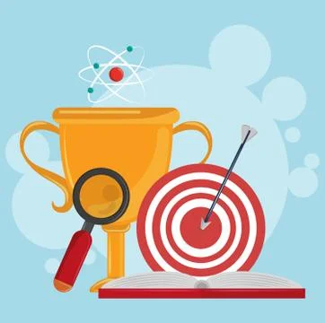 Study elements cartoon Illustrazione stock