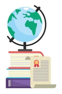 Study elements cartoon Stock Illustration