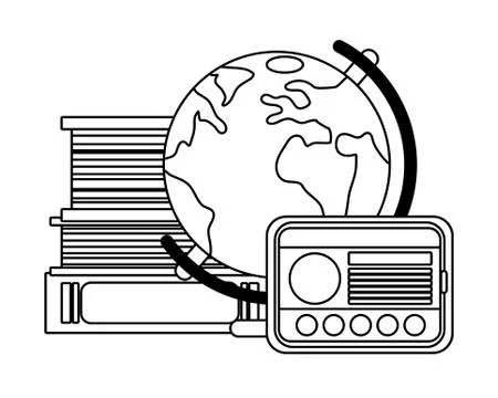 Study elements cartoon Stock Illustration